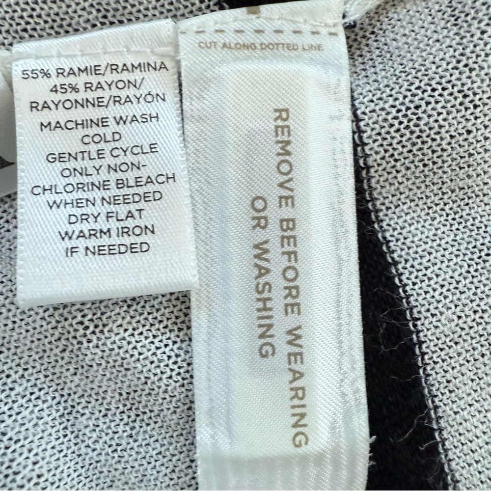 LOFT White Cardigan with Black Stripes XL‎ - Picture 10 of 11